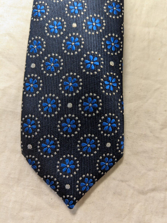 ZARLINI  100%  SILK TIE SETA CRAVATTA SELF TIPPED NECKTIE MADE IN ITALY