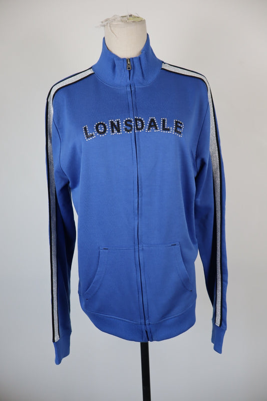 LONSDALE FELPA CON ZIP GIACCA DONNA Tg XL WOMEN CASUAL VINTAGE SPORT JACKET