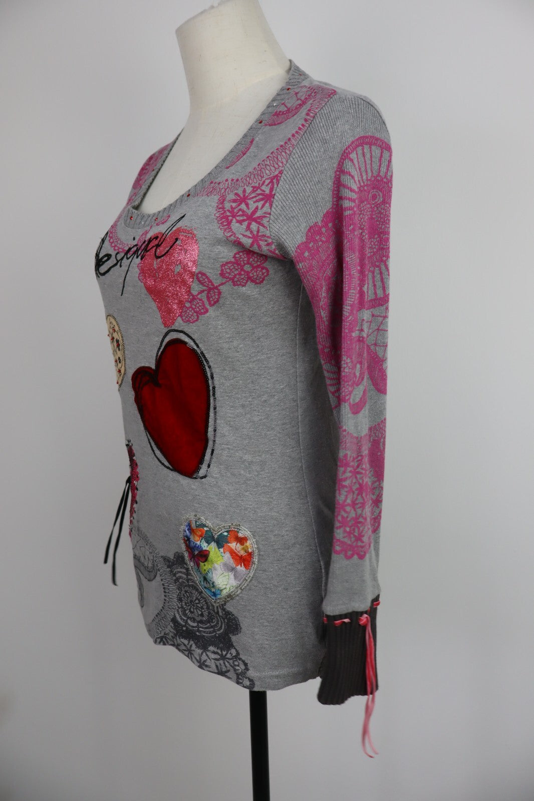 DESIGUAL MAGLIONE MAGLIA DONNA TG S WOMAN SWEATER VINTAGE CASUAL COTONE