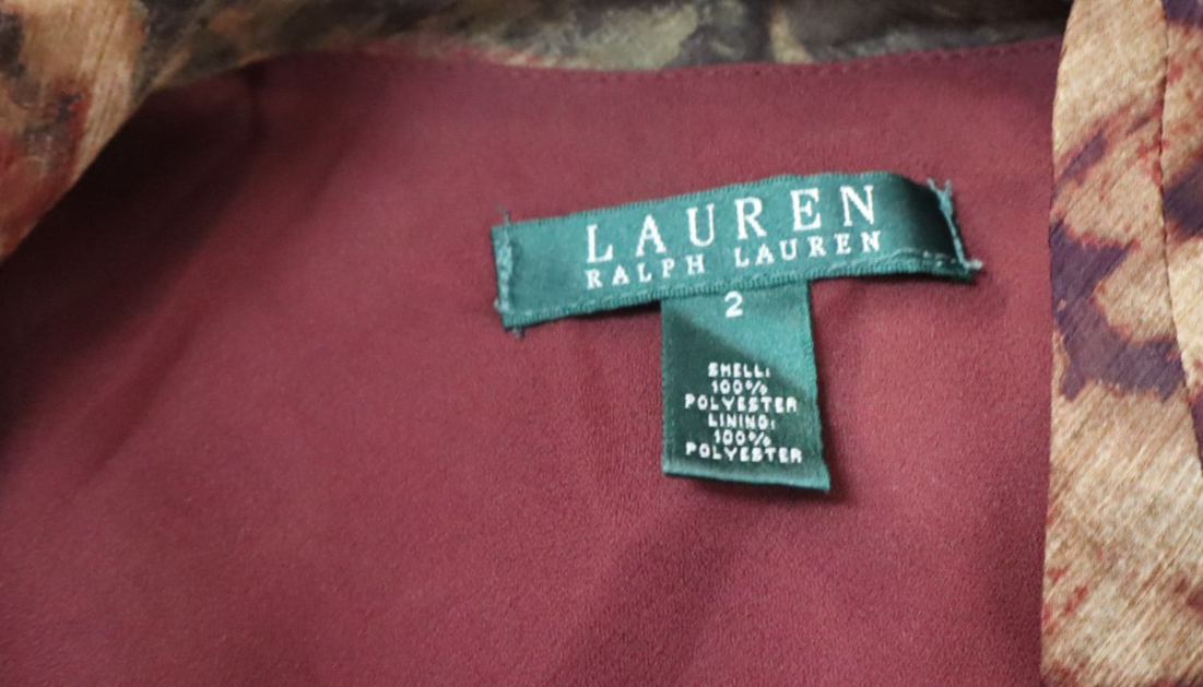 RALPH LAUREN MAGLIA SMANICATA DONNA TG. 2 WOMAN CASUAL T-SHIRT VINTAGE FLOREALE