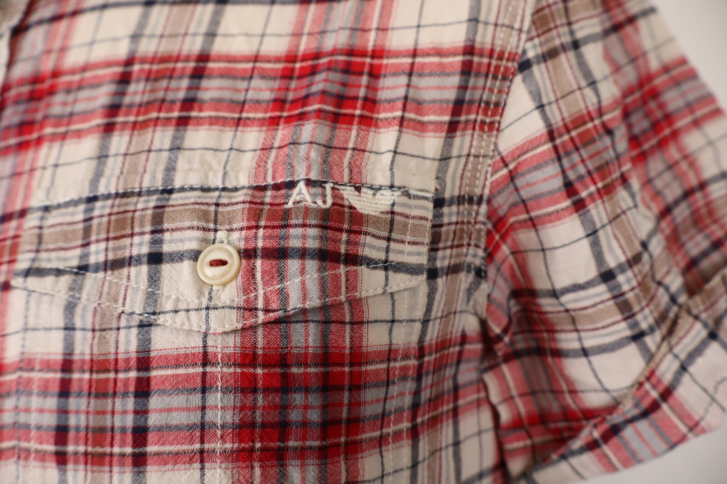 AJ ARMANI JEANS CAMICIA UOMO COTONE TG. M MAN CASUAL VINTAGE COTTON SHIRT