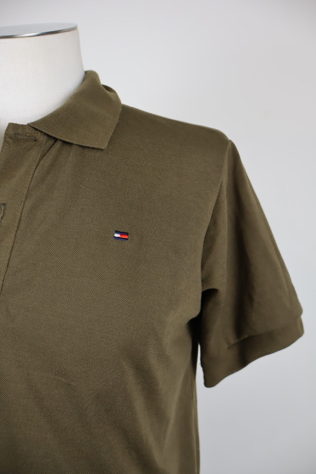 TOMMY HILFIGER  POLO UOMO MAN COTONE TG. L T-SHIRT CASUAL VINTAGE COTONE VERDE