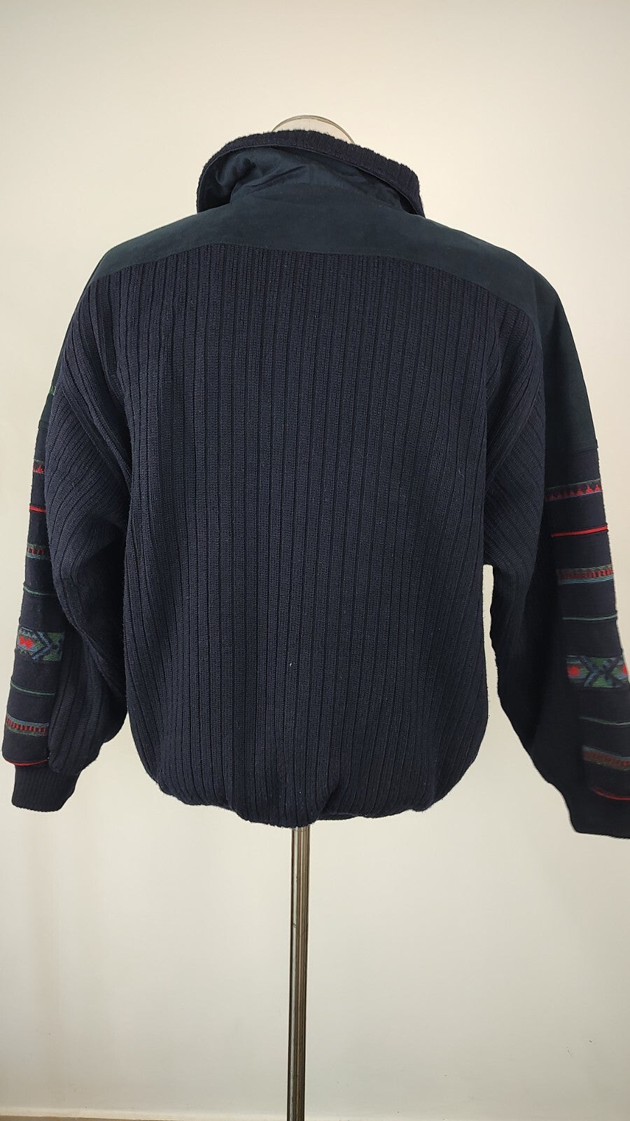 NAVIGARE GIUBBINO IMBOTTITO LANA PELLE UOMO Tg M MAN CASUAL VINTAGE JACKET