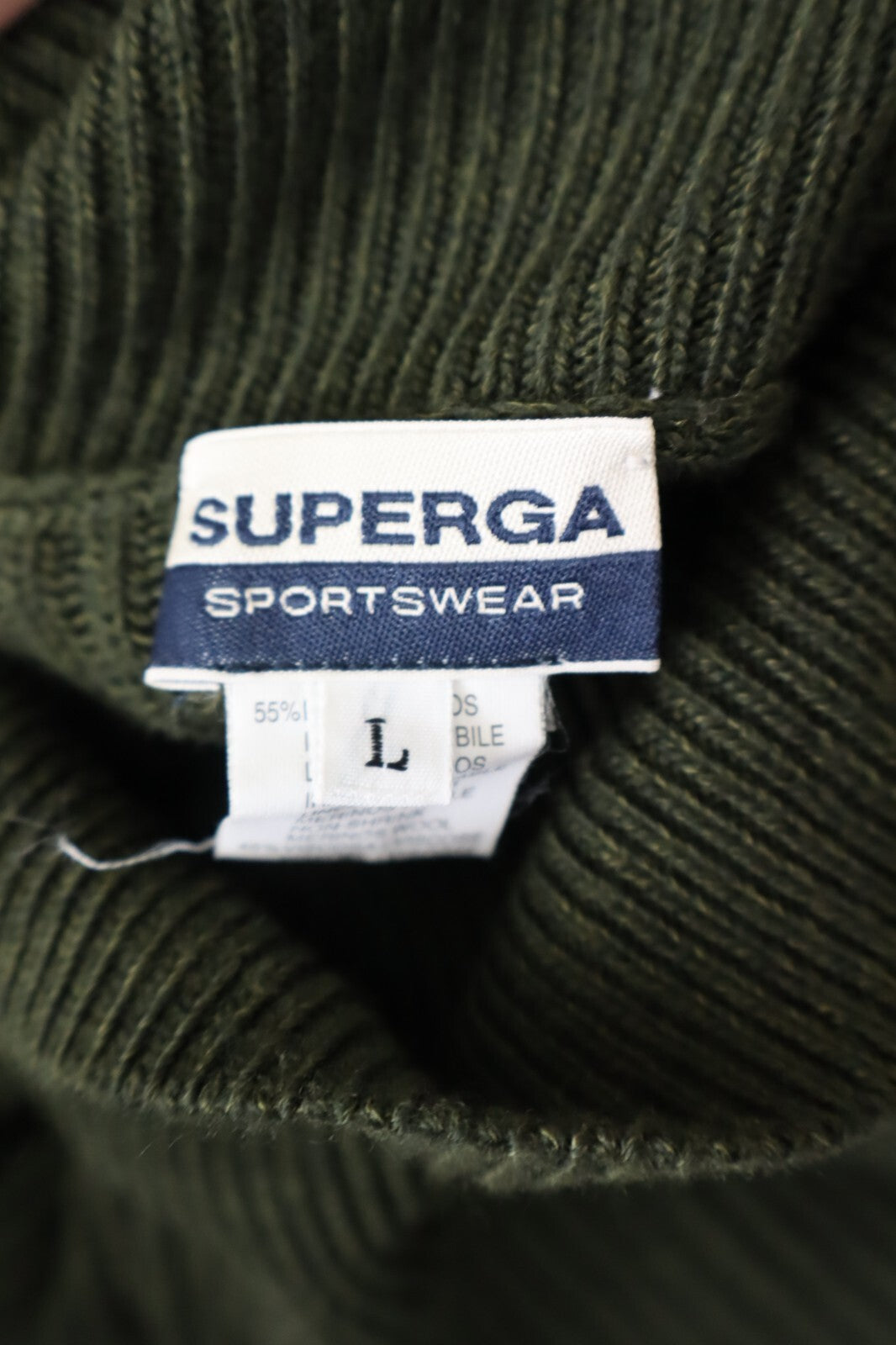 SUPERGA MAGLIONE VINTAGE LANA MERINO UOMO Tg. L MAN WOOL SWEATER CASUAL