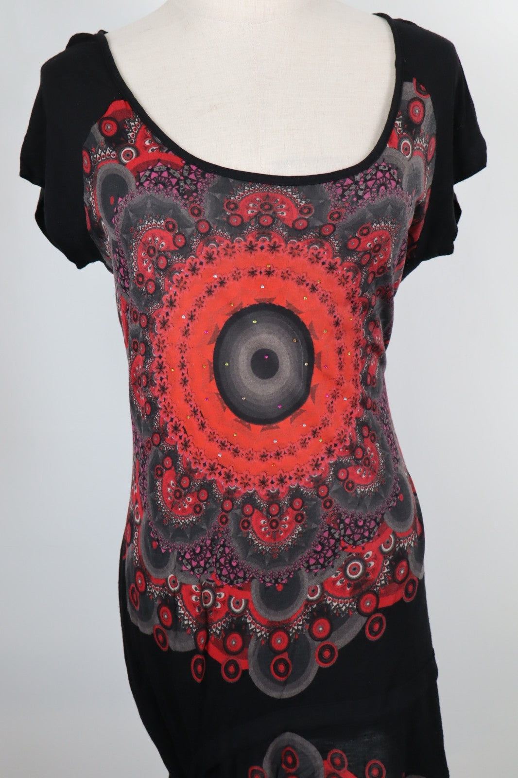 DESIGUAL VESTITO DONNA TG. S WOMAN CASUAL VINTAGE DRESS ABITO COTONE