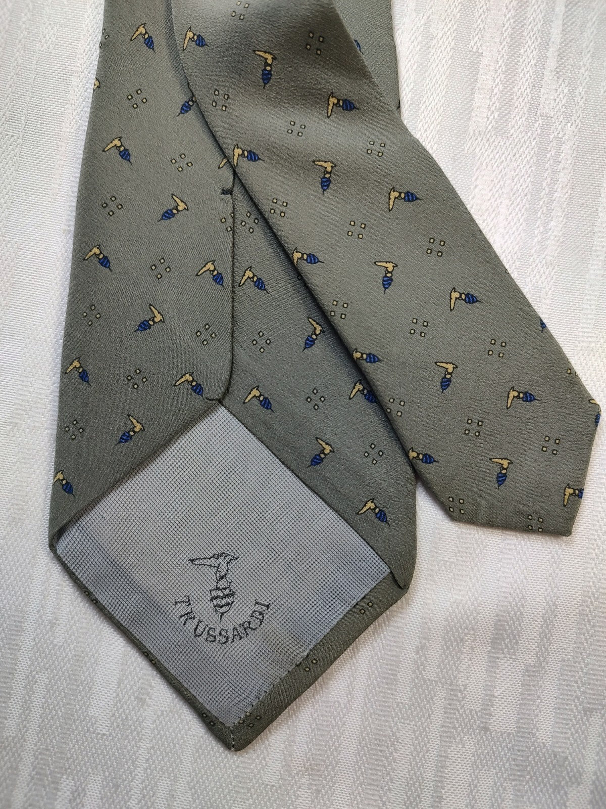 TRUSSARDI 100% SILK TIE SETA CRAVATTA NECKTIE MADE IN ITALY CLASSIC