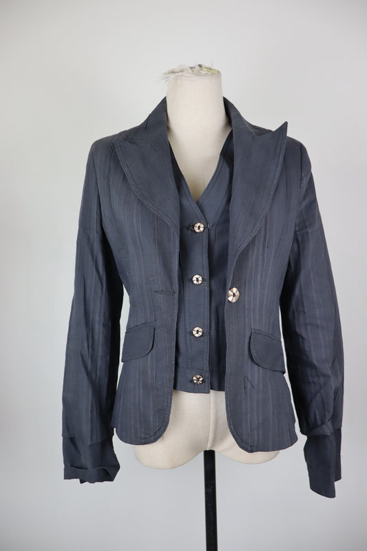 BLU BYBLOS BLAZER GIACCA COTONE DONNA Tg 46 WOMAN VINTAGE JACKET CASUAL