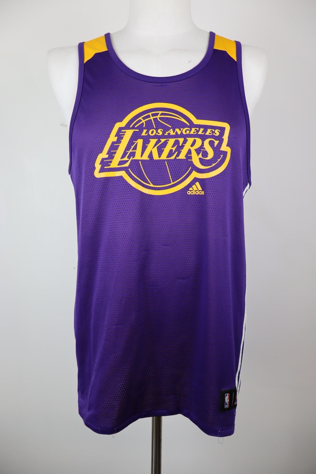 ADIDAS NBA L.A. LAKERS MAGLIA CANOTTA BASKET NBA UOMO M MAN JERSEY DOUBLE FACE