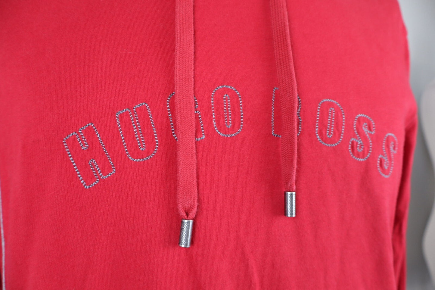 HUGO BOSS FELPA CAPPUCCIO UOMO Tg L MAN CASUAL VINTAGE SWEATSHIRT CASUAL COTONE