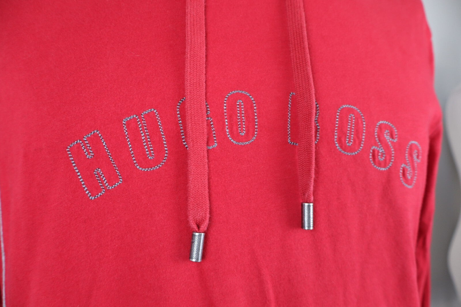 HUGO BOSS FELPA CAPPUCCIO UOMO Tg L MAN CASUAL VINTAGE SWEATSHIRT CASUAL COTONE