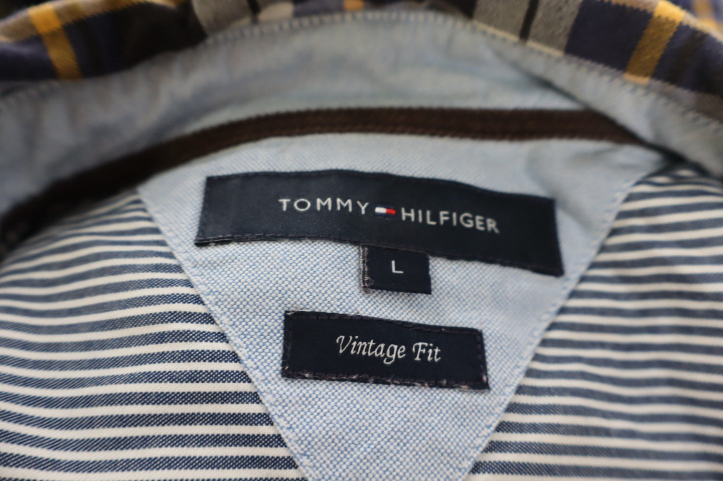 TOMMY HILFIGER CAMICIA UOMO TG. L MAN CASUAL VINTAGE SHIRT COTONE COTTON LOGO