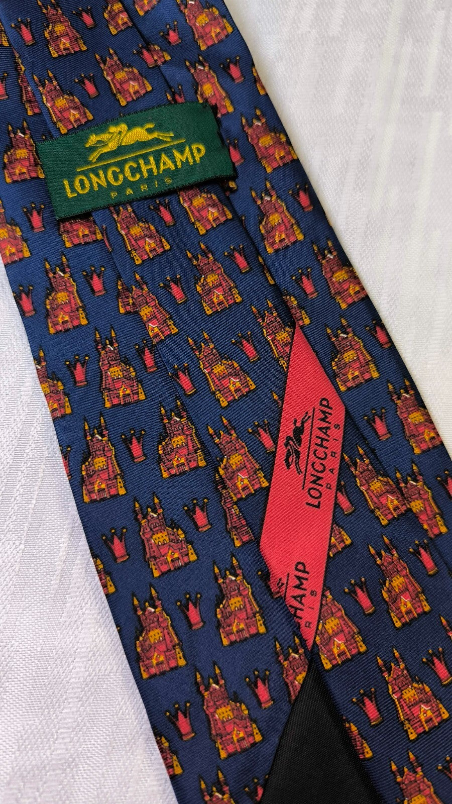 LONG CHAMP 100%  SILK TIE SETA CRAVATTA UOMO NECKTIE MADE IN ITALY VINTAGE