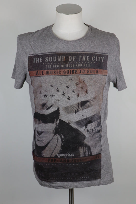 GAS JEANS MAGLIA COTONE UOMO TG. L MAN T- SHIRT CASUAL VINTAGE COTTON