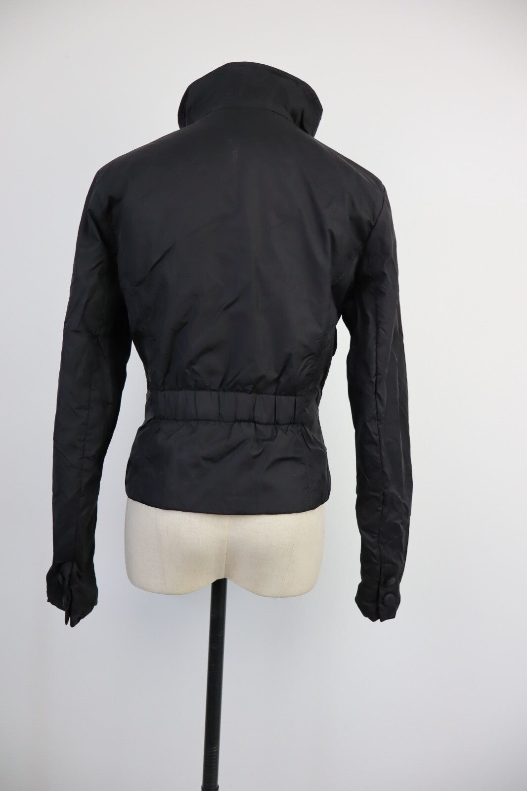 GIUBBINO MINIMALISTA SATINATO NYLON GIACCA DONNA TG M WOMAN JACKET Y2K 2000'S