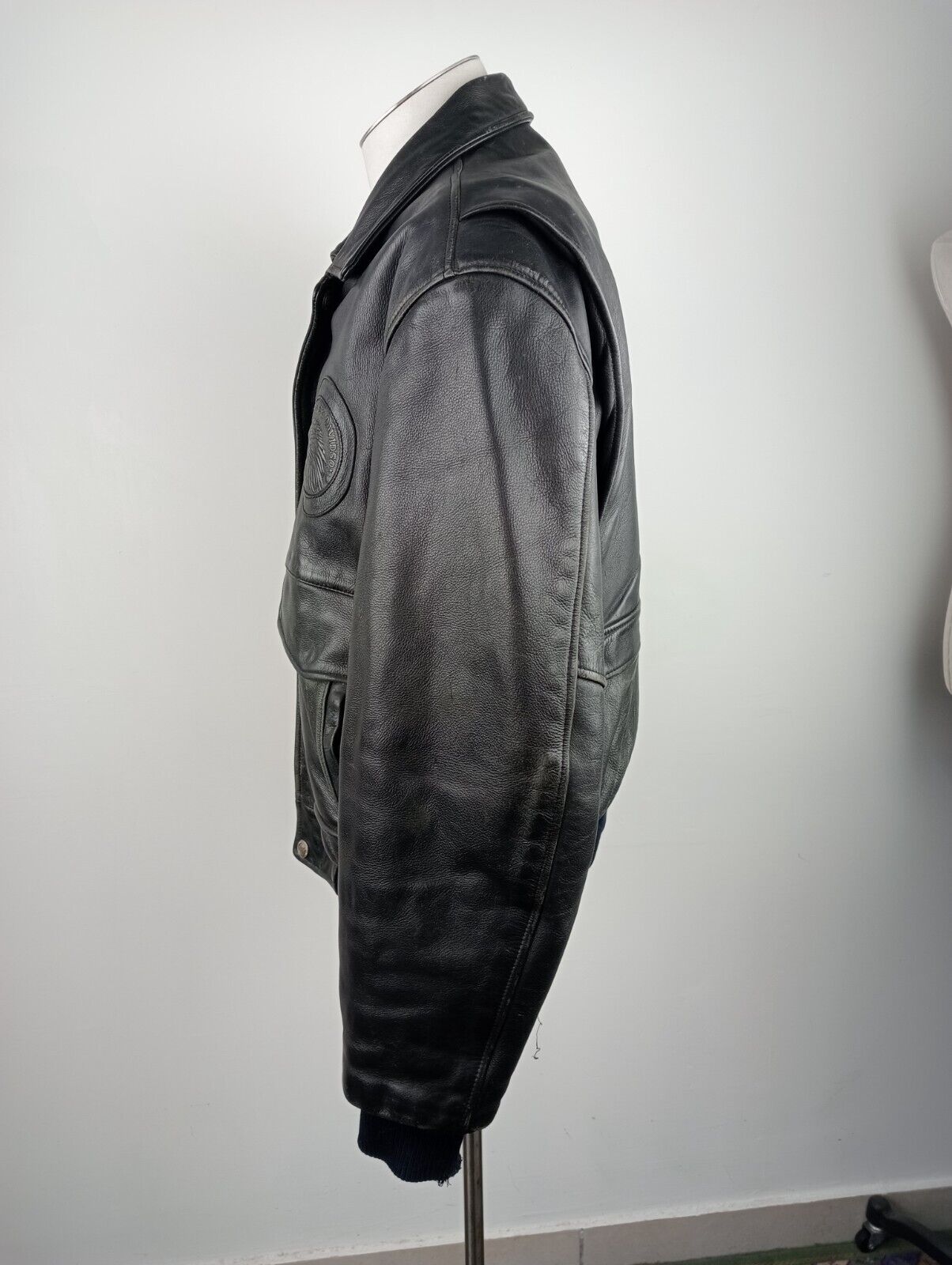 HARLEY DAVIDSON GIUBBINO PELLE MOTO LEATHER GIACCA UOMO Tg L MAN CASUAL JACKET