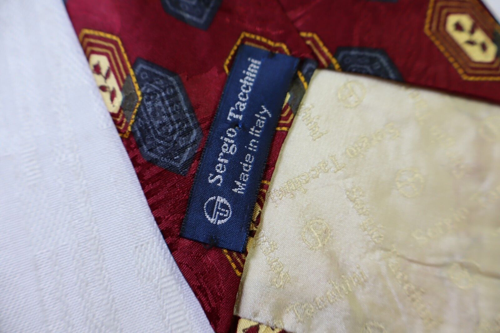 SERGIO TACCHINI 100% SILK TIE SETA CRAVATTA NECKTIE MADE IN ITALY CLASSIC