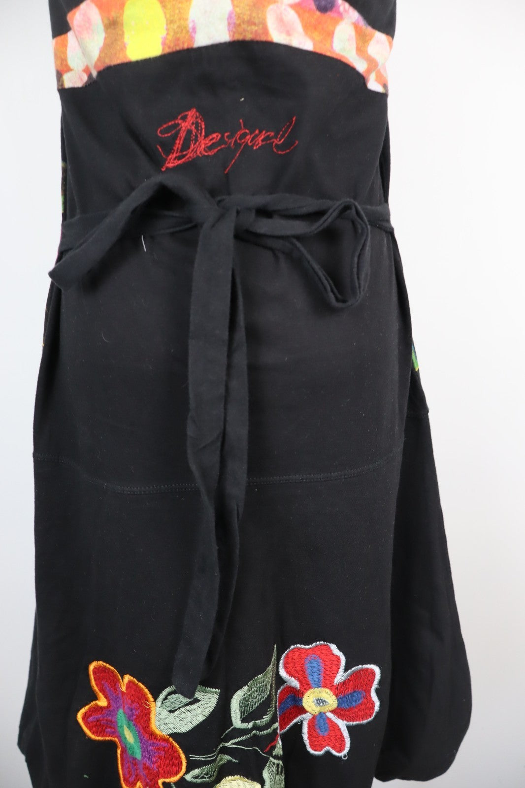 DESIGUAL VESTITO SMANICATO DONNA TG L WOMAN CASUAL VINTAGE DRESS ABITO COTONE