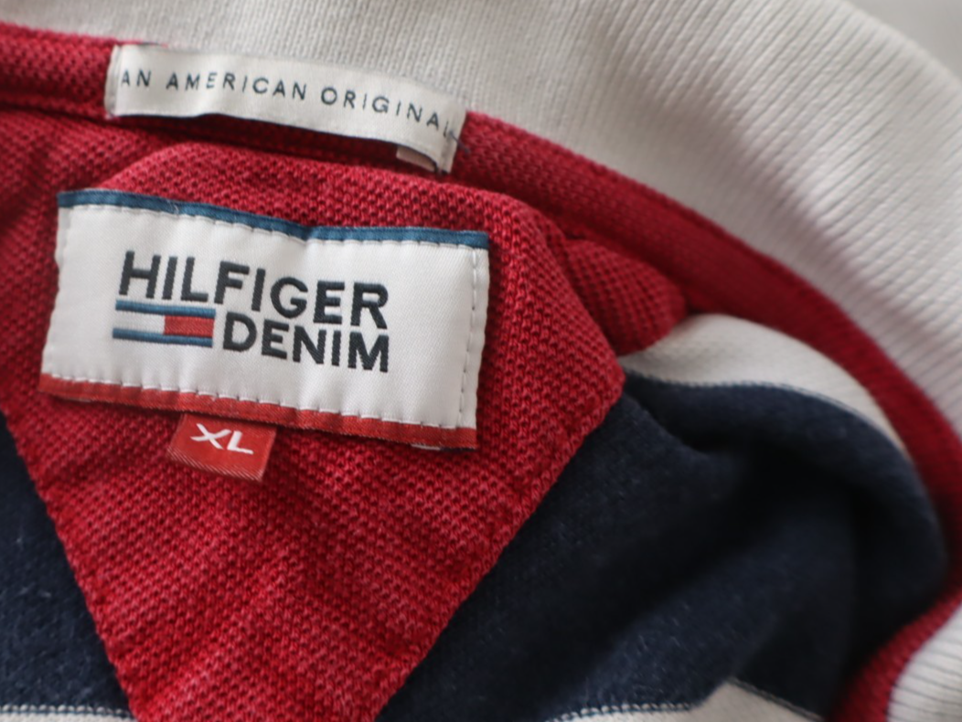 TOMMY HILFIGER DENIM POLO MAGLIA UOMO COTONE XL MAN COTTON SHIRT CASUAL VINTAGE