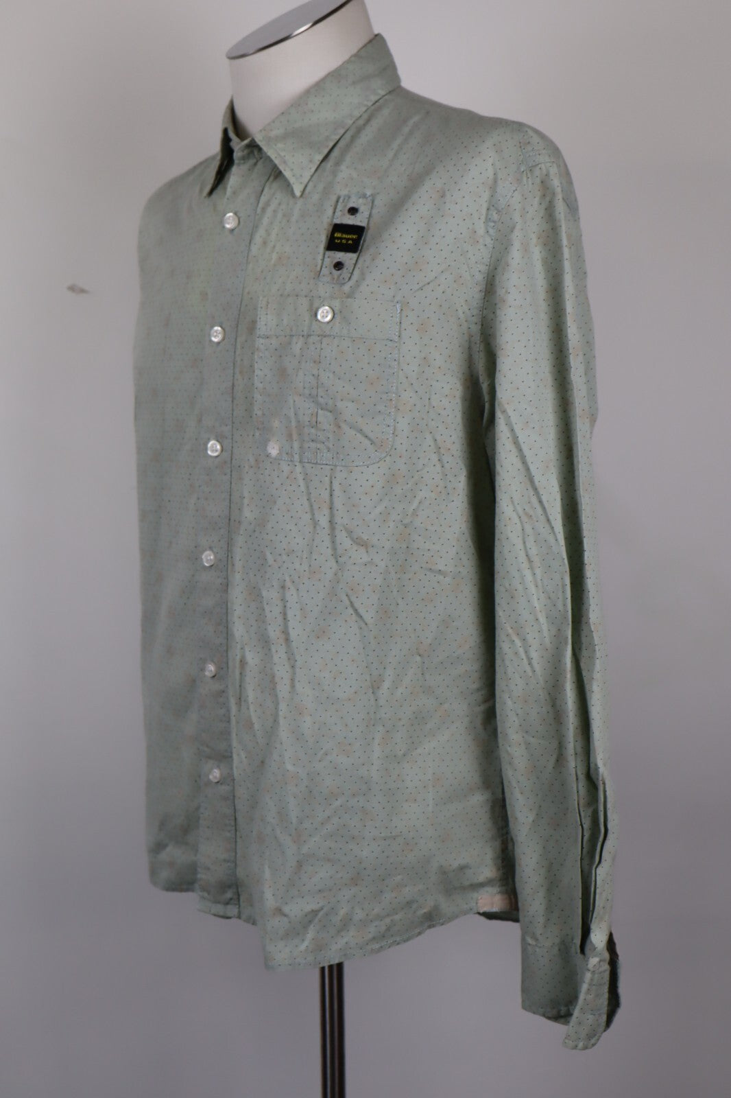 BLAUER CAMICIA UOMO TG. L MAN CASUAL VINTAGE SHIRT COTONE COTTON