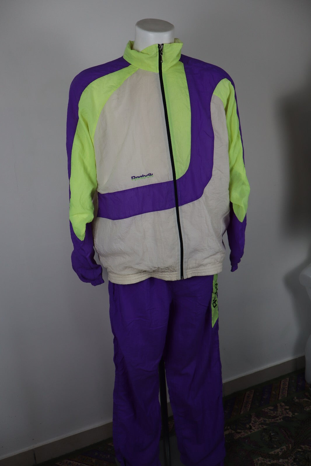 REEBOK TUTA COMPLETA DUE PEZZI Tg. M TRACKSUIT JACKET PANTS UOMO SPORT