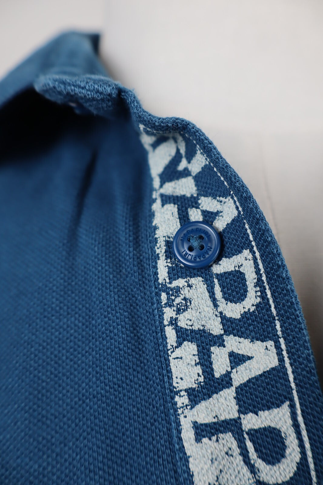 NAPAPIJRI MAGLIA POLO UOMO TG. M MAN T-SHIRT COTONE COTTON CASUAL VINTAGE BLU