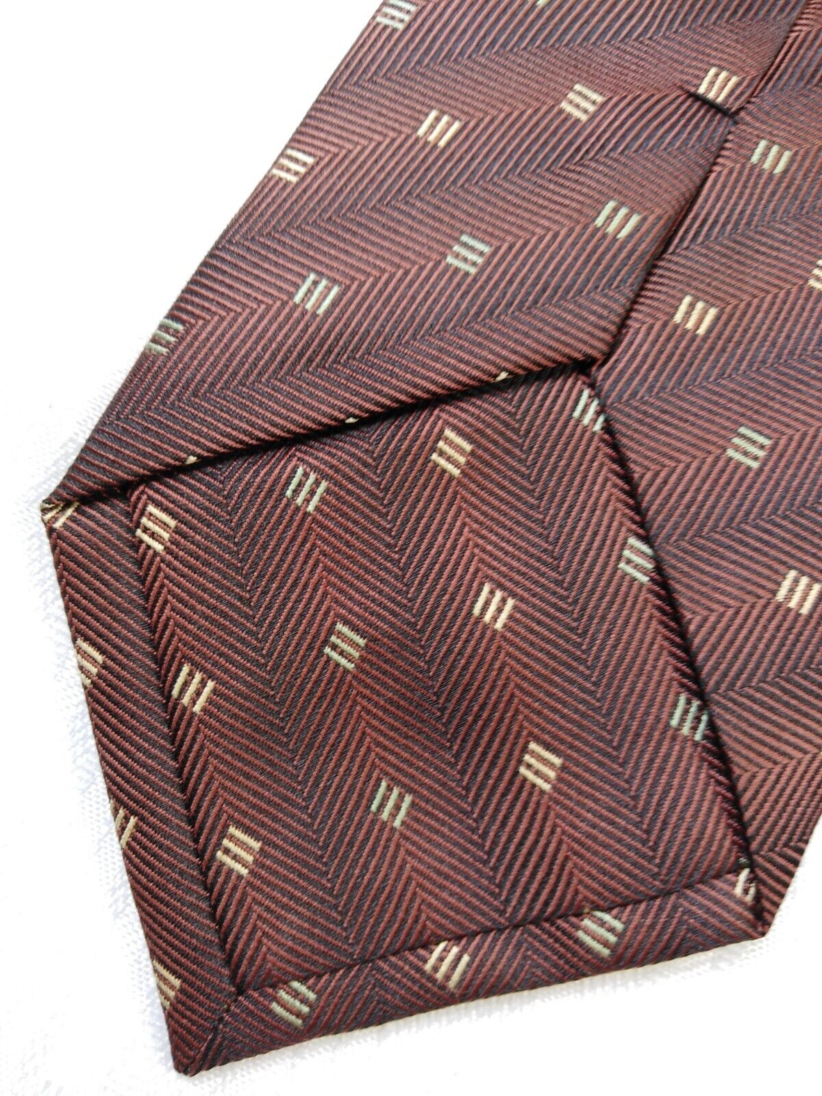 REGINA SCHRECKER 100% SILK TIE SETA CRAVATTA NECKTIE ITALY VINTAGE SELF TIPPED