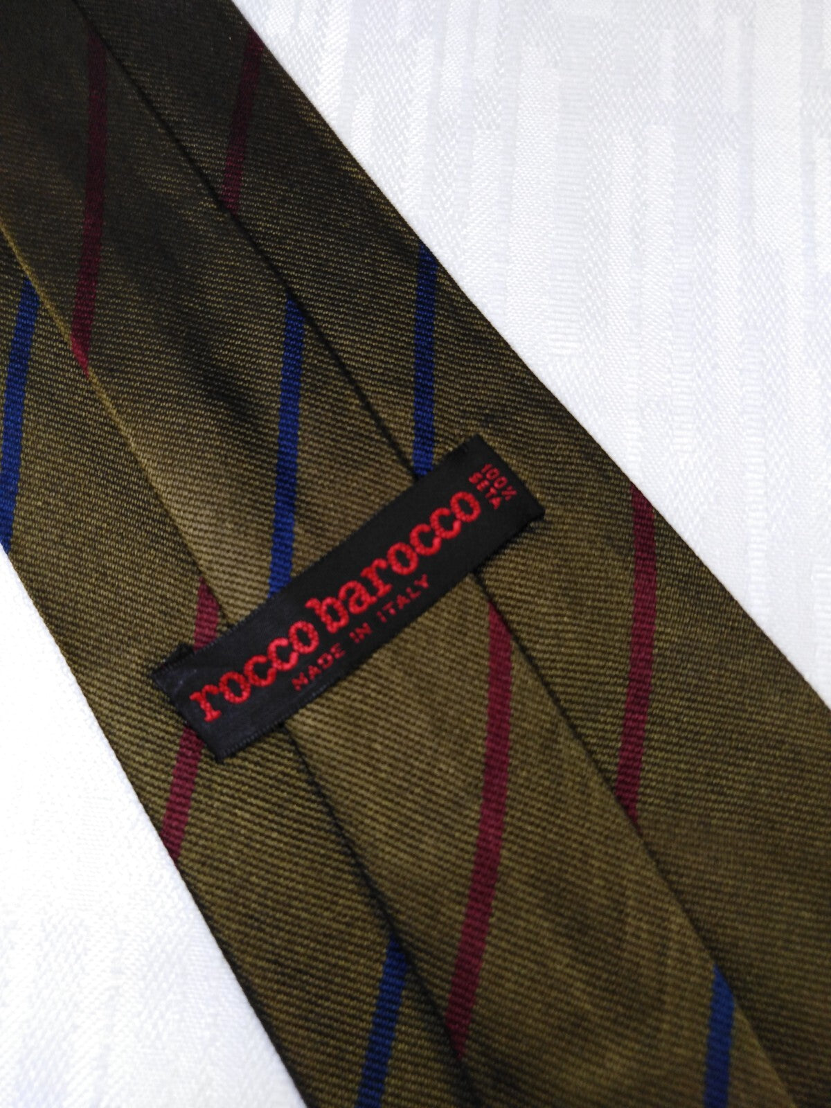 ROCCOBAROCCO 100% SILK TIE SETA CRAVATTA NECKTIE MADE IN ITALY
