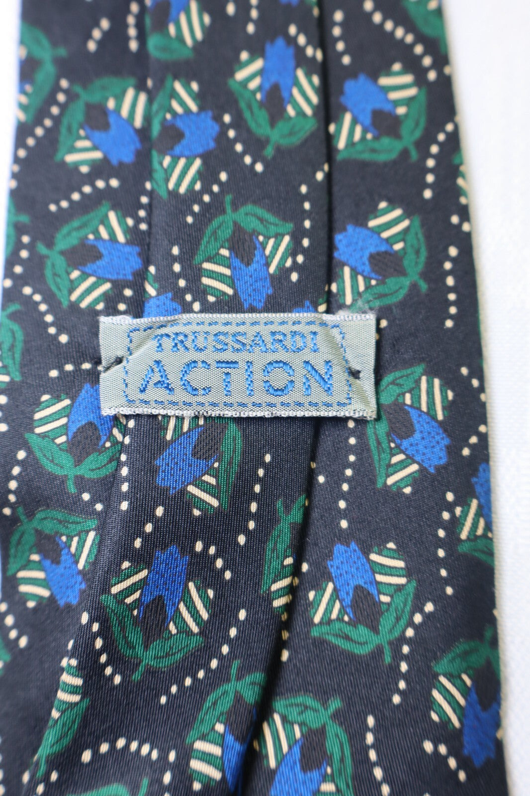 TRUSSARDI 100% SETA SILK TIE CRAVATTA NECKTIE ITALY VINTAGE CLASSIC