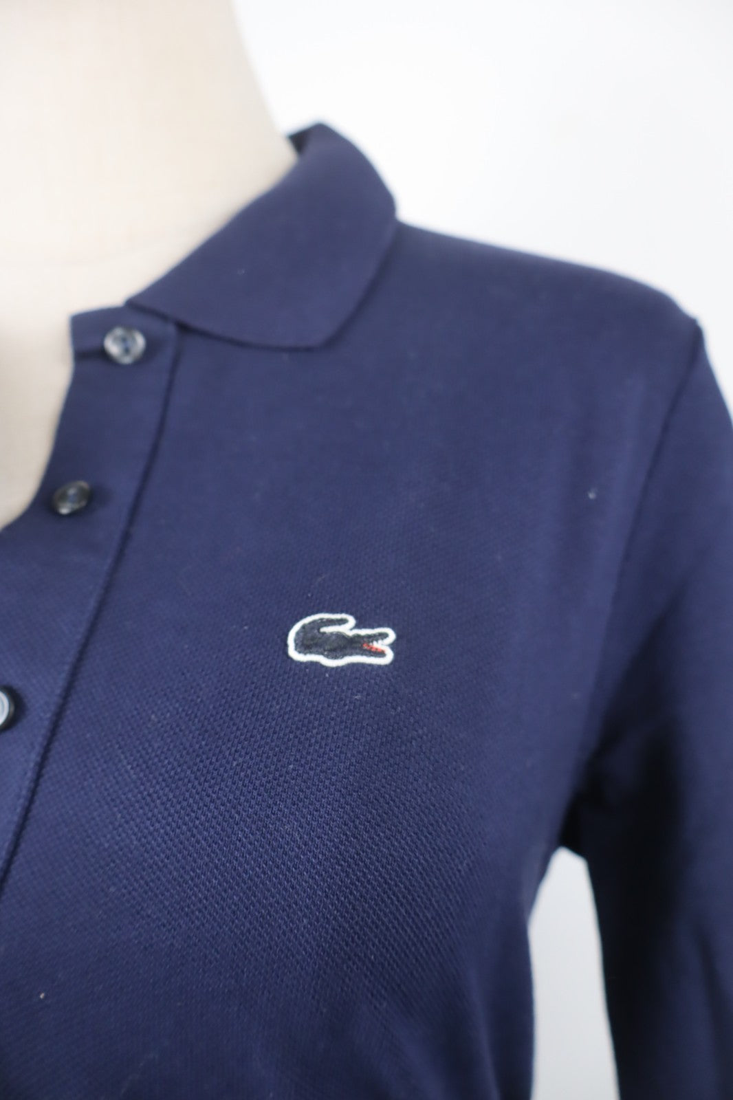 LACOSTE POLO MAGLIA DONNA COTONE 38 WOMAN COTTON SHIRT CASUAL VINTAGE MANICA 3/4