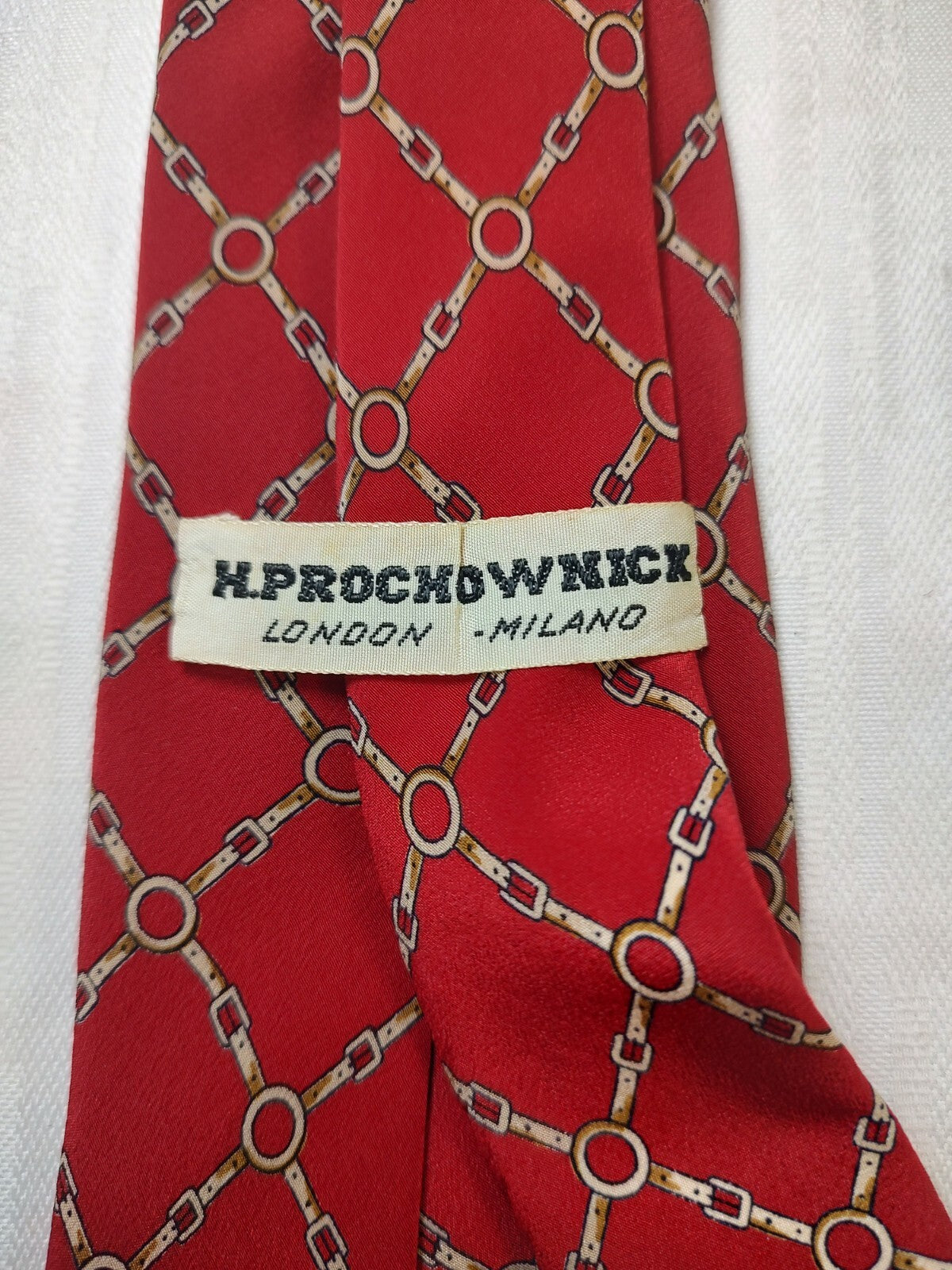 PROCHOWNICK 100% SILK TIE SETA CRAVATTA NECKTIE MADE IN ITALIA CLASSIC