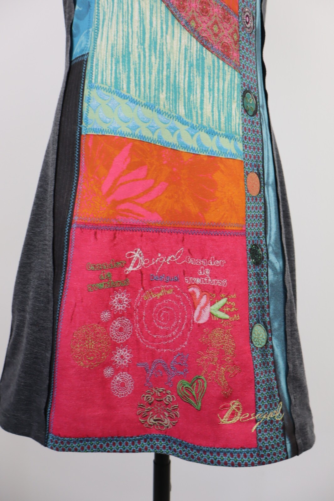 DESIGUAL VESTITO DONNA TG. S WOMAN CASUAL VINTAGE DRESS