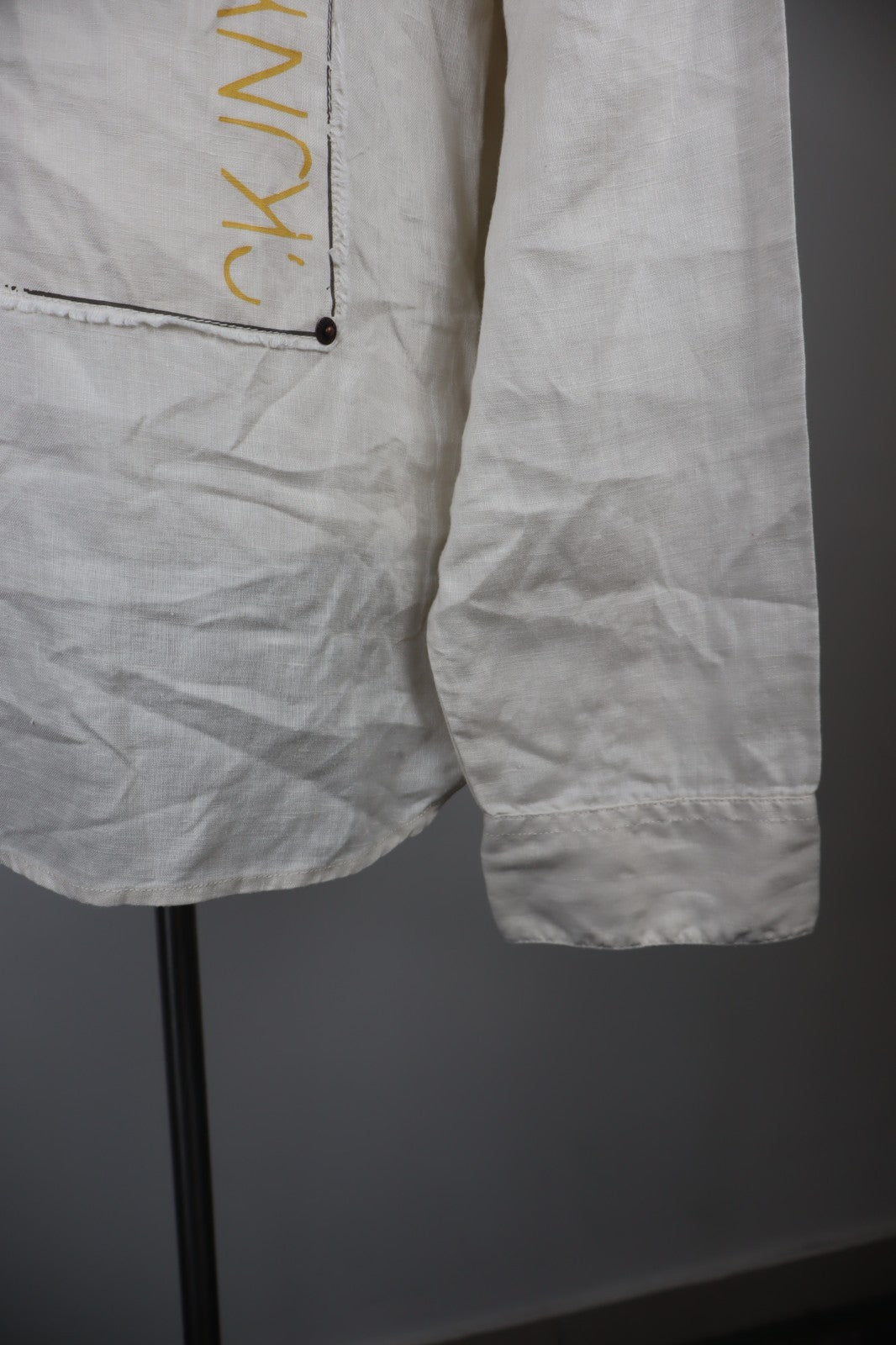 CALVIN KLEIN JEANS CAMICIA UOMO LINO TG. XL MAN CASUAL VINTAGE LINEN SHIRT LOGO