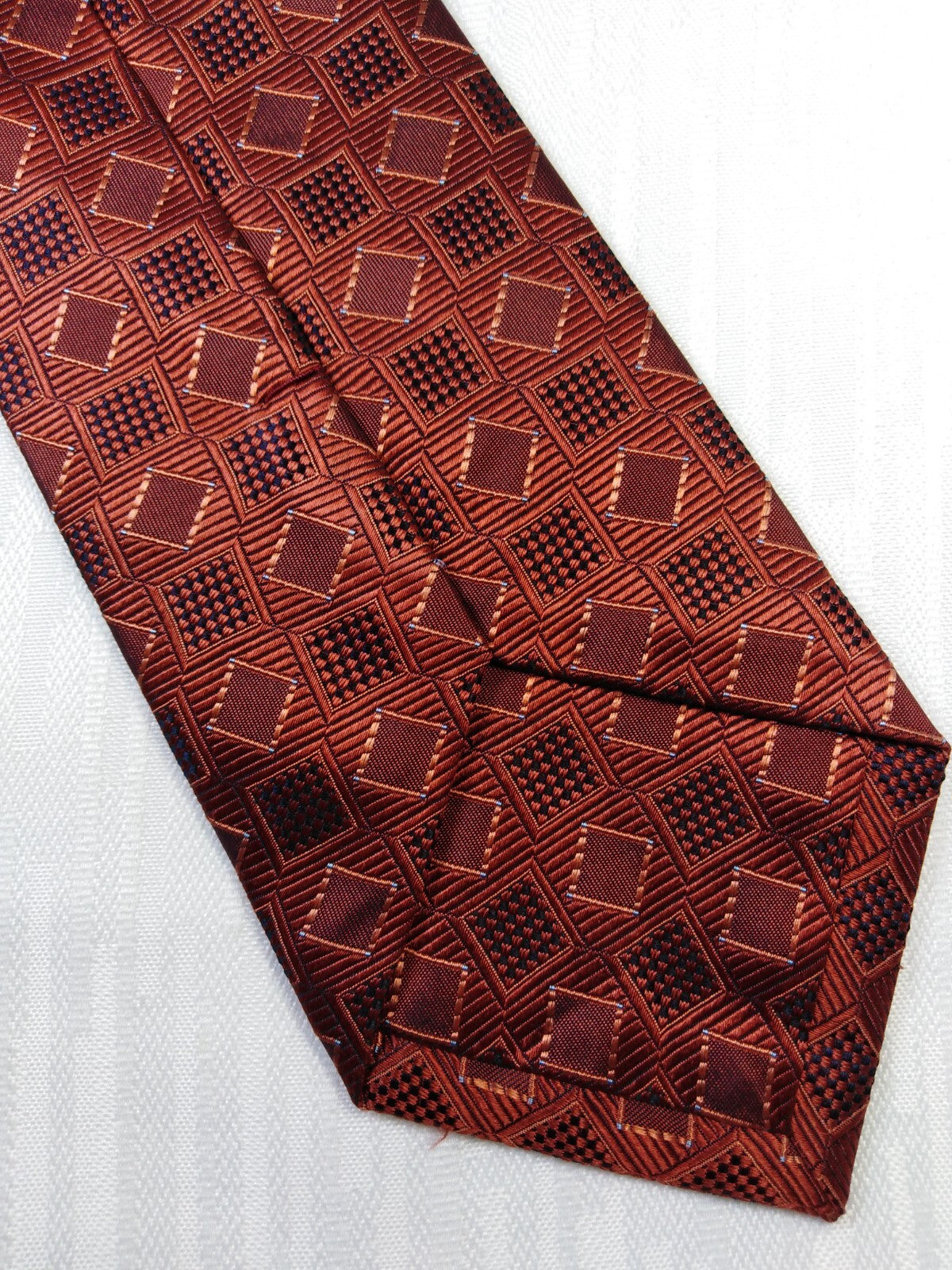BARTON  100% SETA SILK TIE CRAVATTA NECKTIE ITALY VINTAGE SELF TIPPED