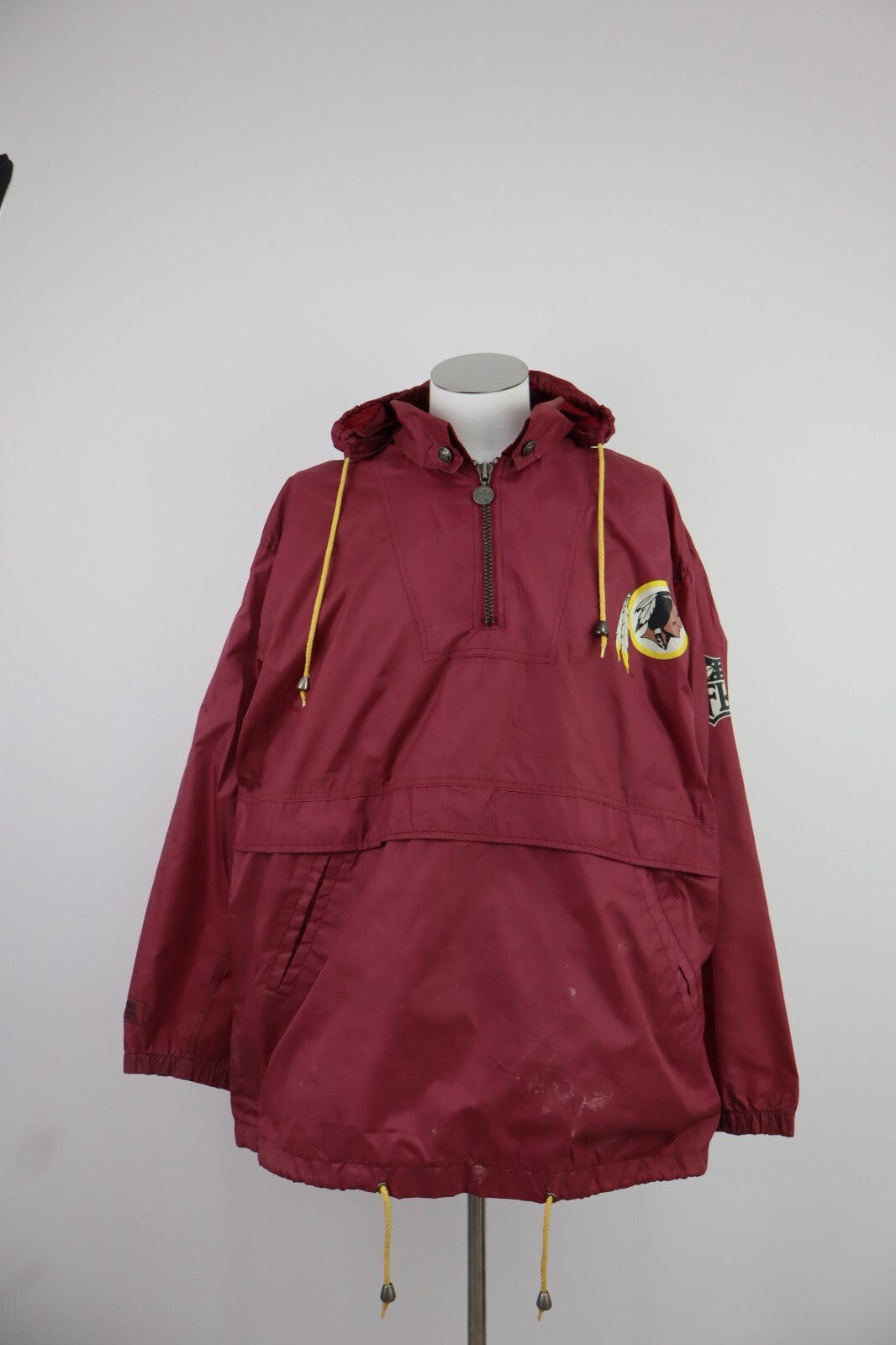 TEAM NFL RED SKINS GIUBBINO IMPERMEABILE SPORTIVO UOMO MAN TG XL VINTAGE JACKET