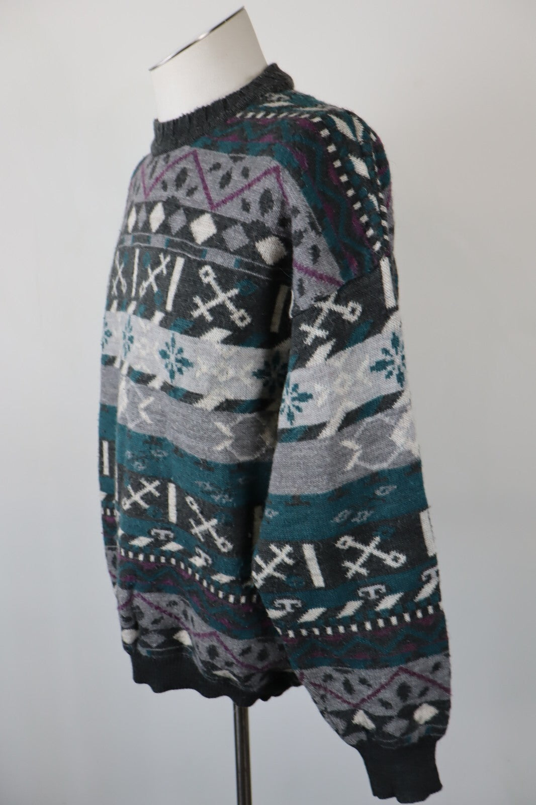 BENNET MAGLIONE LANA WOOL VINTAGE UOMO Tg. 52 MAN SWEATER CASUAL