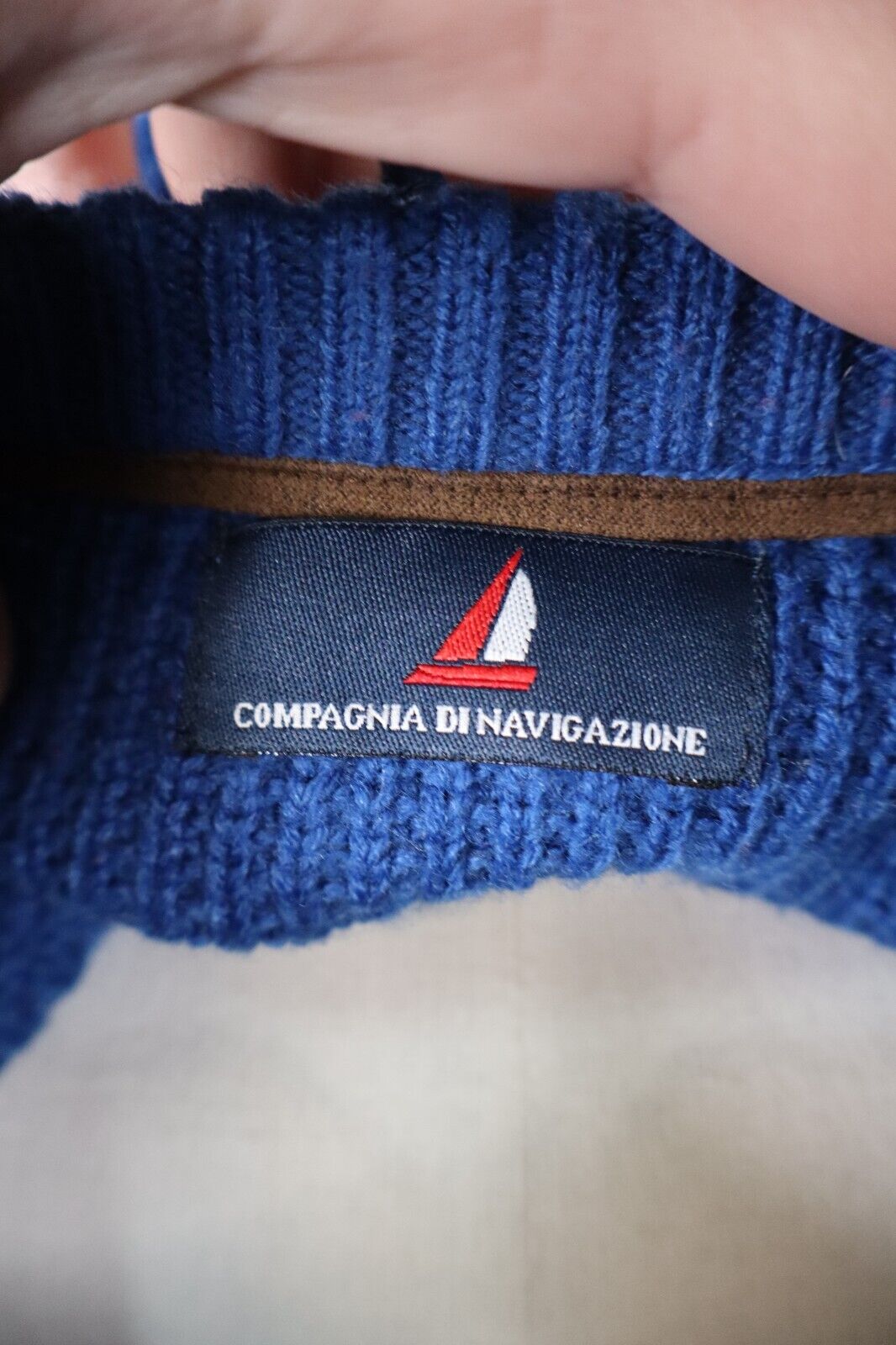 COMPAGNIA DI NAVIGAZIONE MAGLIONE CALCIO ACRILICO VINTAGE UOMO Tg. M MAN SPORT