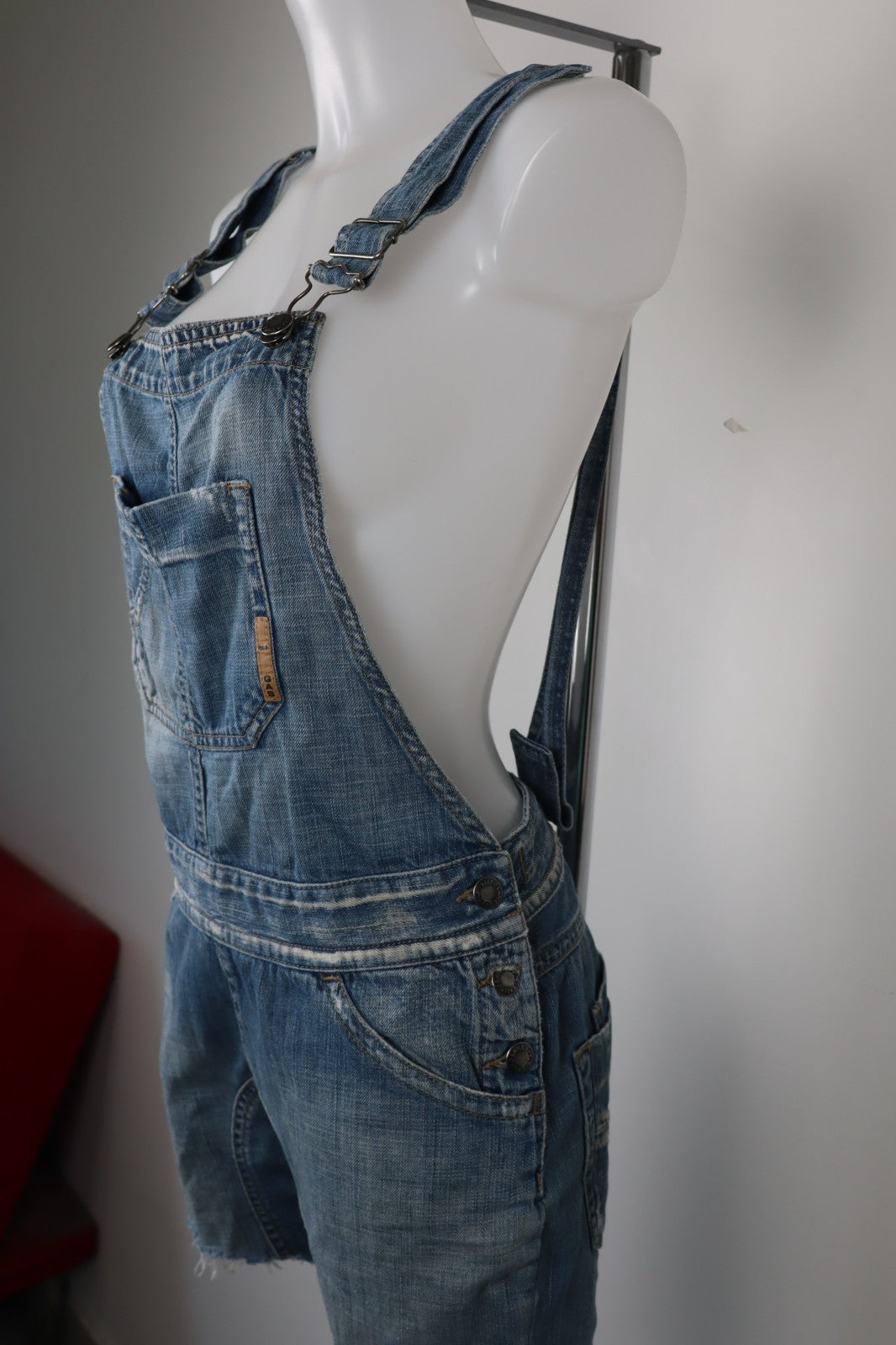 GAS JEANS COMPLETO DONNA PANTALONE TG 27 SALOPETTE ONE PIECE VINTAGE DENIM