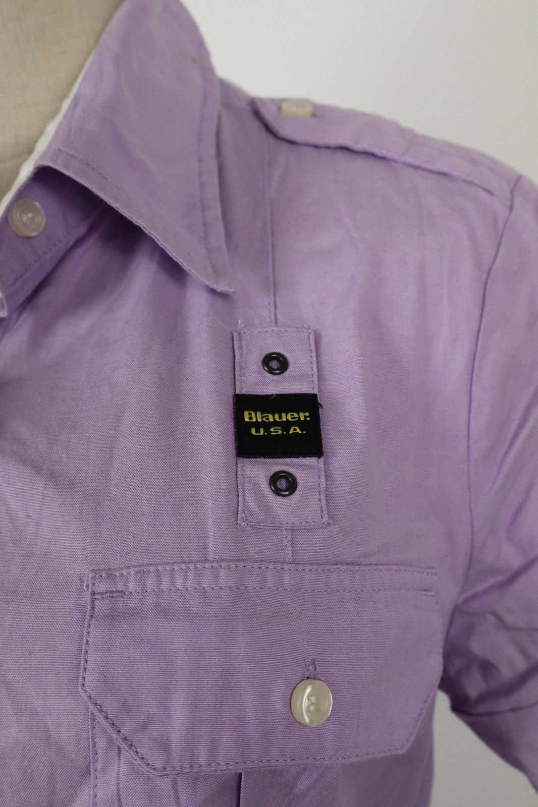 BLAUER CAMICIA DONNA TG. L WOMAN SHIRT CASUAL VINTAGE COTONE PURPLE COTTON
