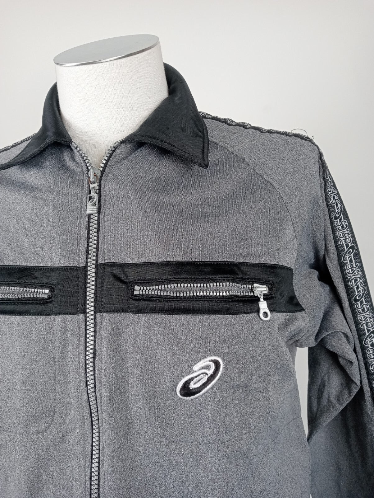 ASICS GIACCA SPORTIVA BOY Tg. M RAGAZZO VINTAGE CASUAL SPORT JACKET CON ZIP