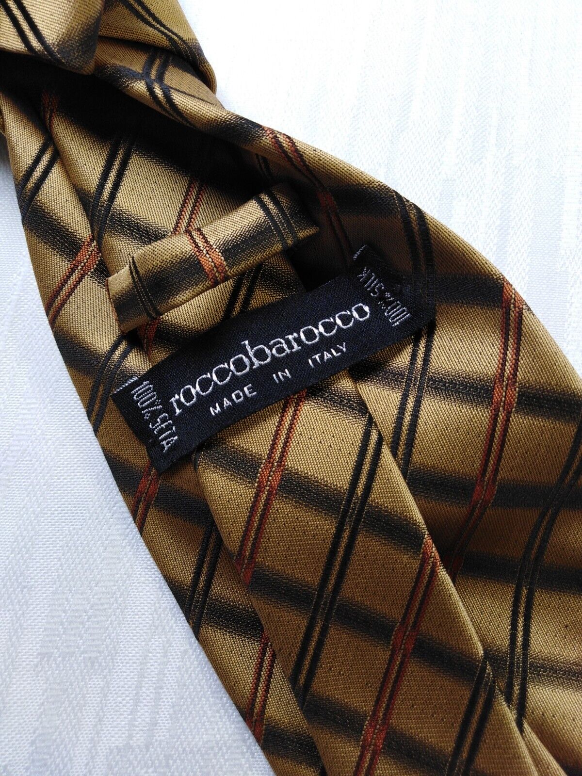 ROCCOBAROCCO 100% SETA SILK TIE CRAVATTA NECKTIE MADE ITALY VINTAGE CLASSIC