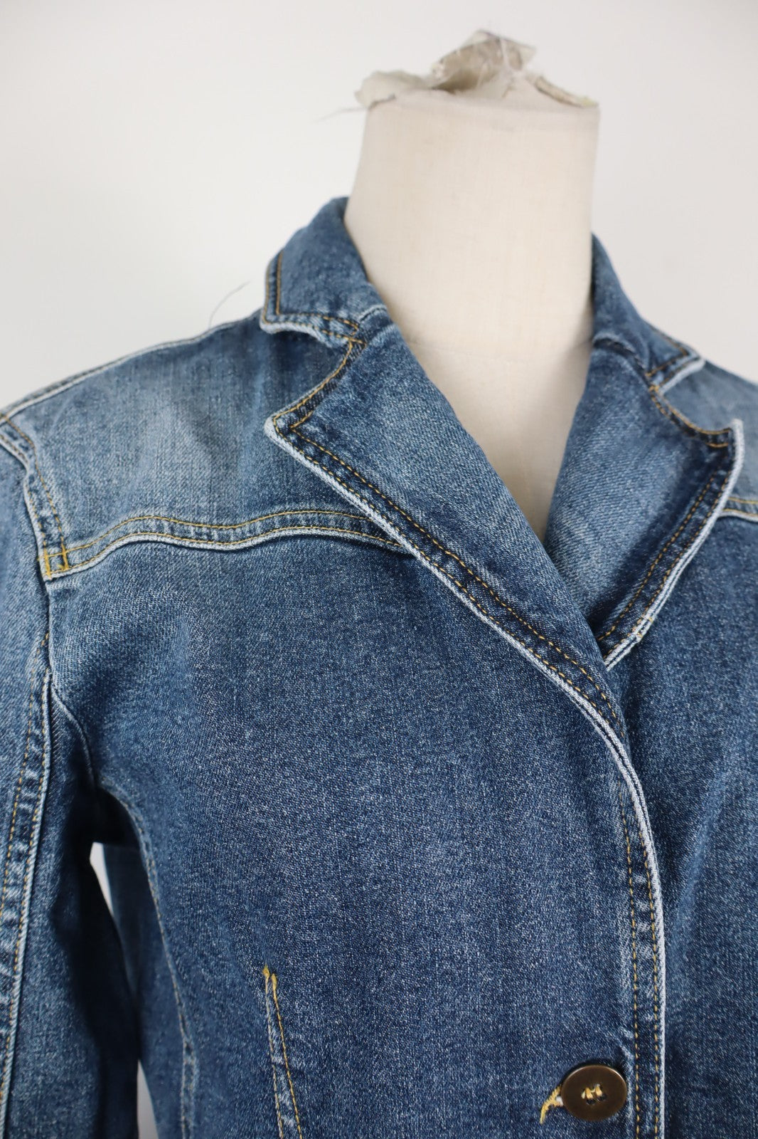 AJ ARMANI JEANS GIUBBINO DENIM DONNA 44 WOMAN CASUAL VINTAGE JACKET INDIGO N003