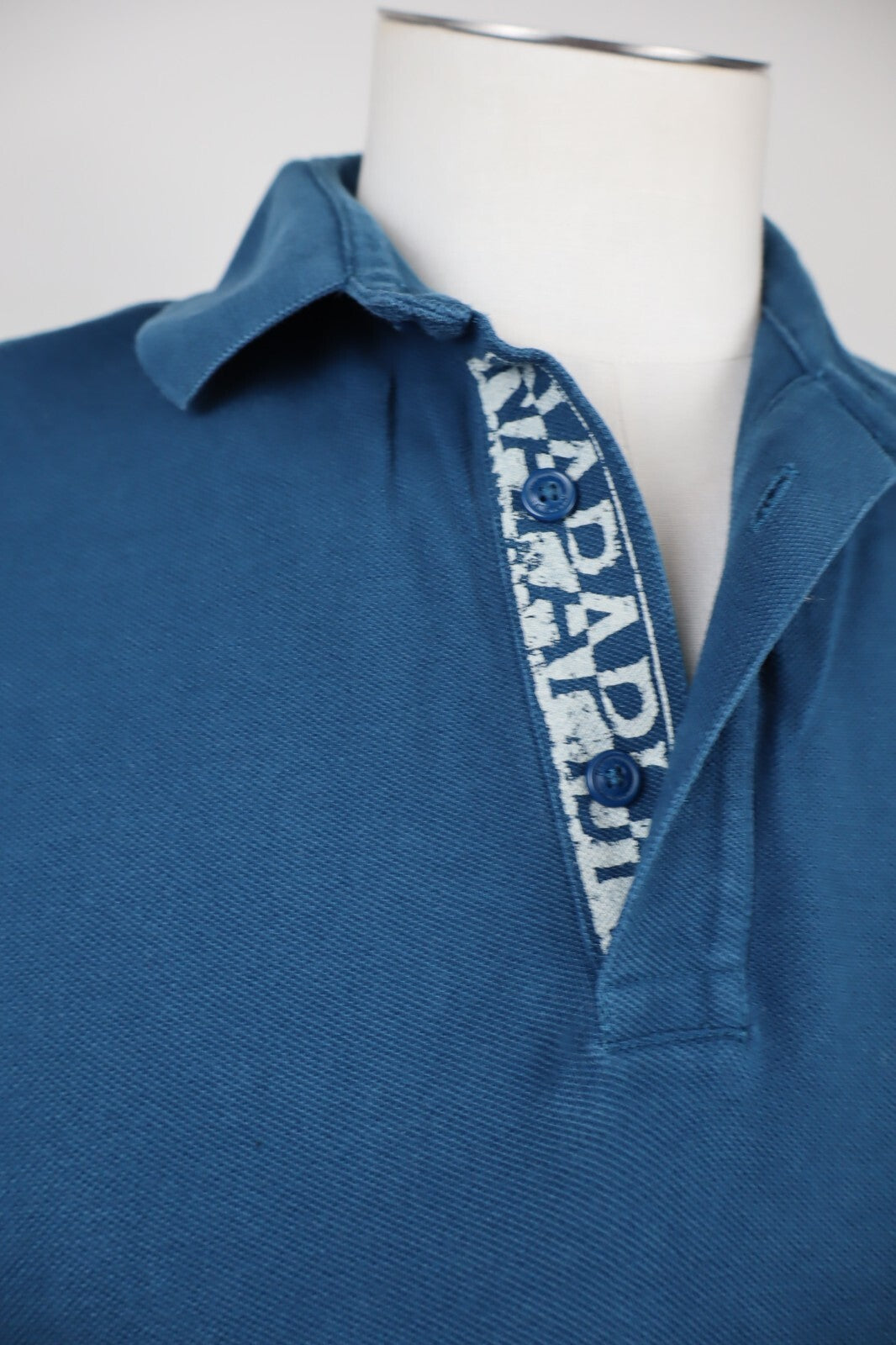 NAPAPIJRI MAGLIA POLO UOMO TG. M MAN T-SHIRT COTONE COTTON CASUAL VINTAGE BLU