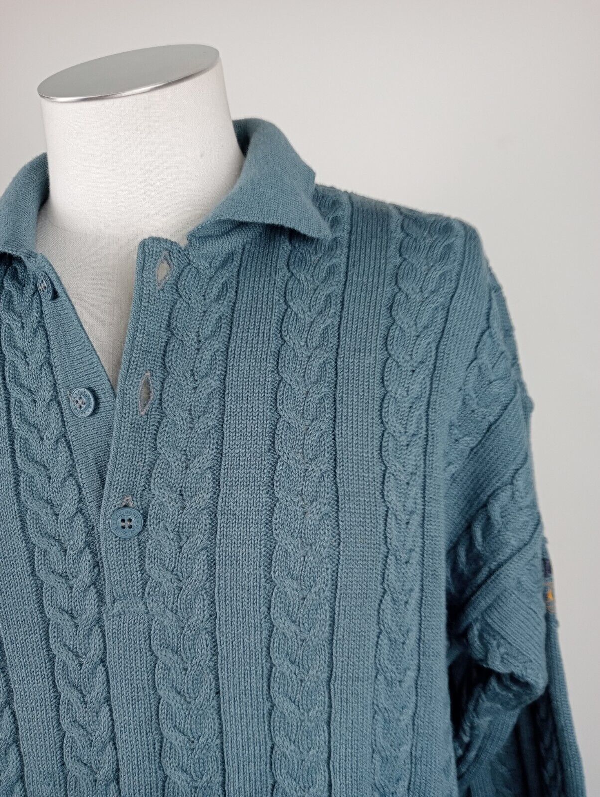 NAVIGARE MAGLIONE COLLO POLO LANA WOOL VINTAGE UOMO Tg. L MAN SWEATER CASUAL