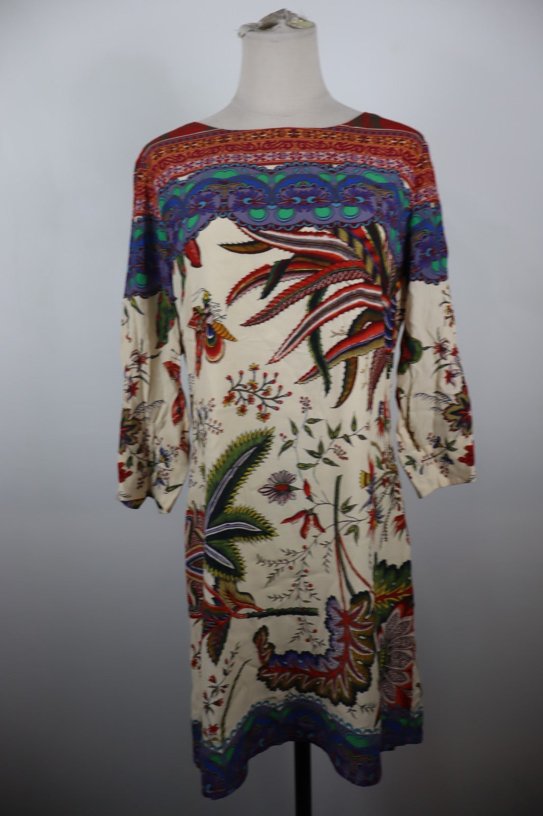 DESIGUAL VESTITO MANICA A 3/4 DONNA TG 40 WOMAN CASUAL VINTAGE DRESS ABITO LOGO