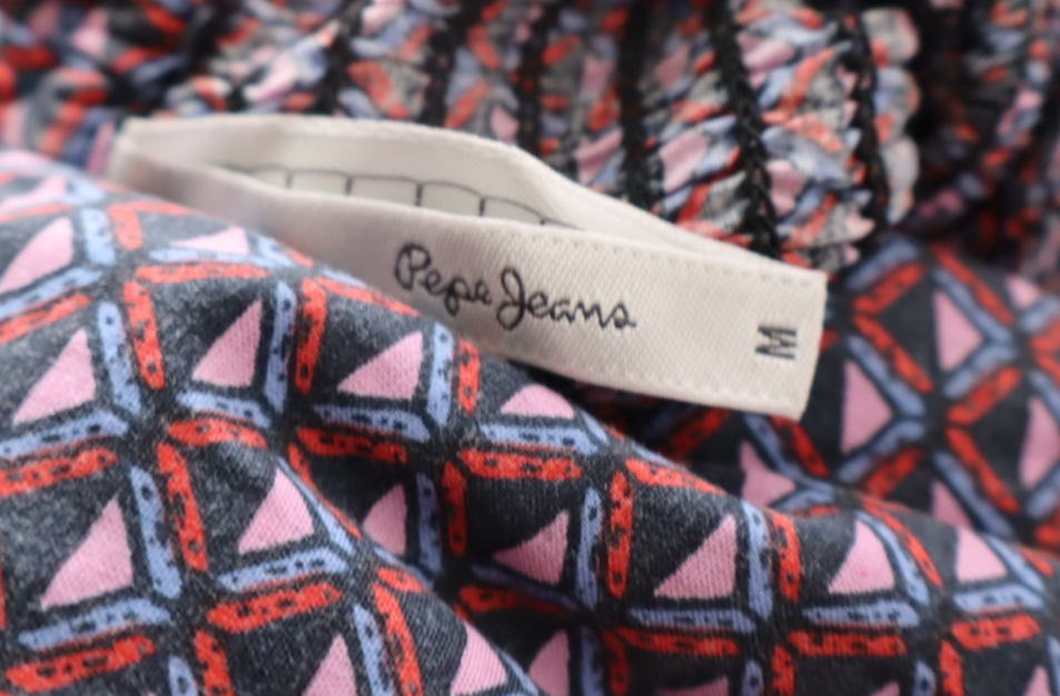 PEPE JEANS VESTITO A BRETELLE DONNA TG M WOMAN CASUAL VINTAGE DRESS ABITO LOGO