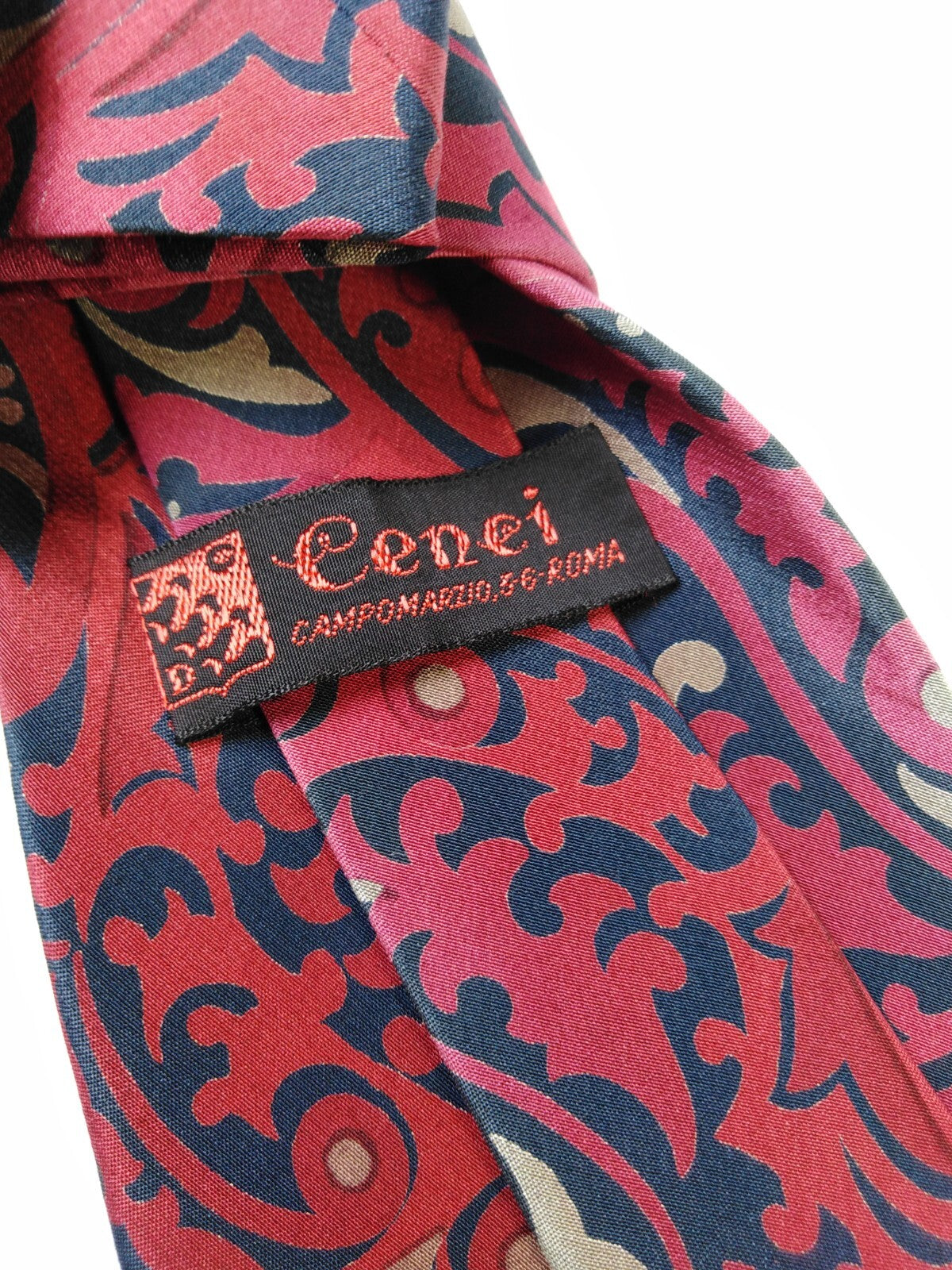 CENCI 100% SETA SILK TIE CRAVATTA NECKTIE VINTAGE CLASSIC MADE ITALY