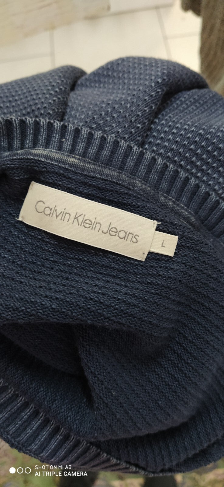 CALVIN KLEIN JEANS MAGLIONE COTONE COTTON VINTAGE UOMO Tg. L MAN SWEATER CASUAL