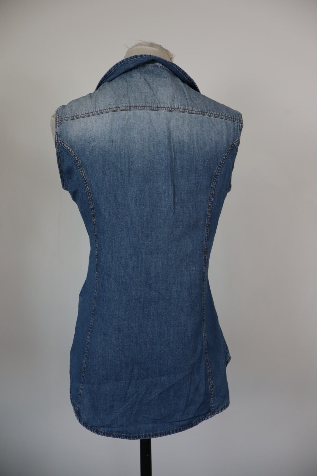 GAUDI JEANS CAMICIA SMANICATA DONNA  S WOMAN SHIRT CASUAL VINTAGE COTONE DENIM