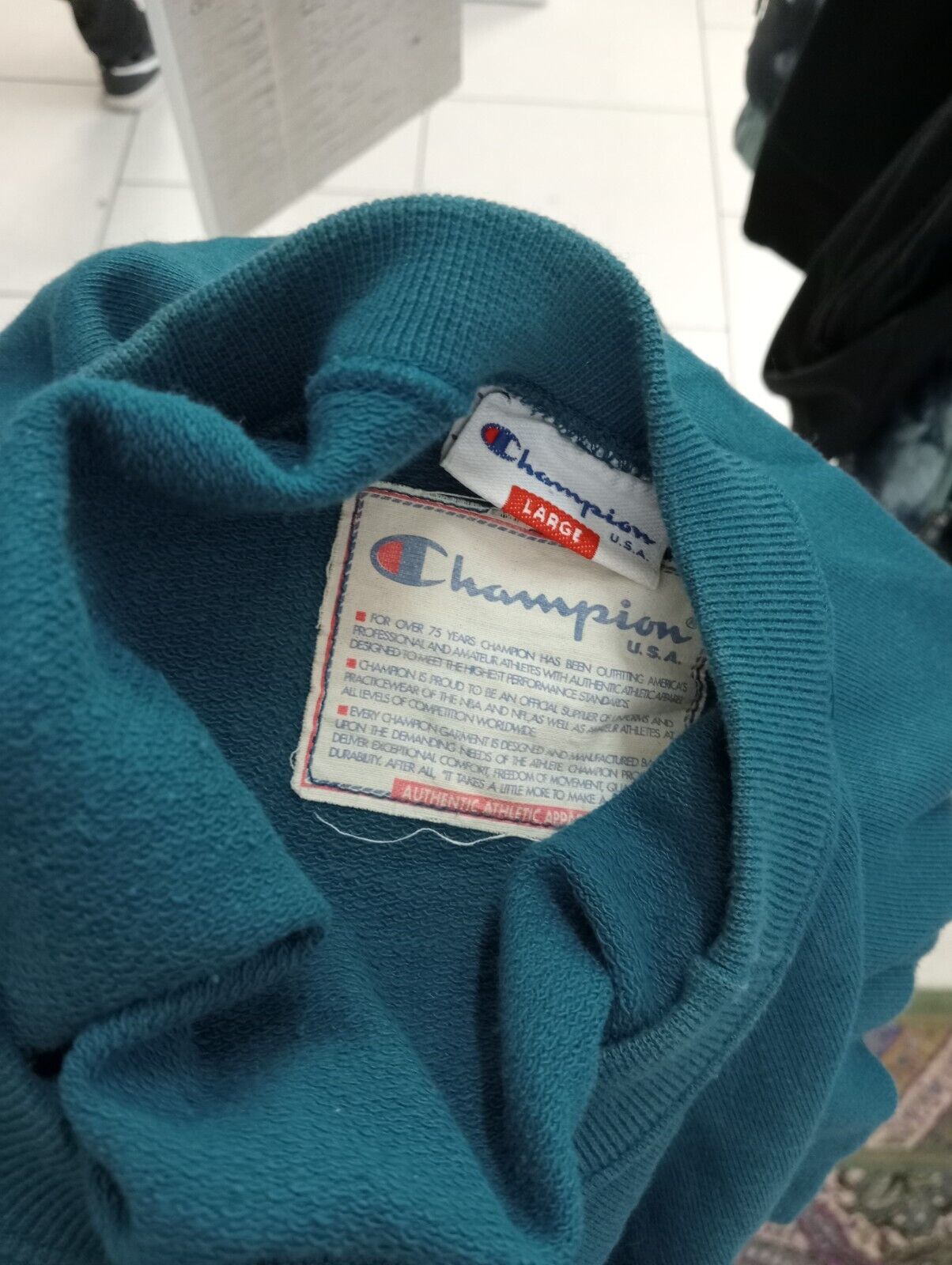 CHAMPION FELPA UOMO L MAN SWEATSHIRT COTONE COTTON CASUAL VINTAGE