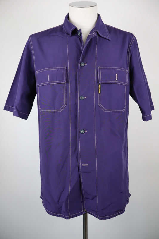 AJ ARMANI JEANS CAMICIA SHIRT UOMO MAN TG. M CASUAL VINTAGE MANICA CORTA TASCA